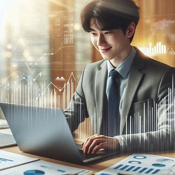 Korean business graphs and charts